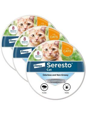 New Box Seresto 8 Month Protection Flea and Tick Collar for Cat 3-PACK